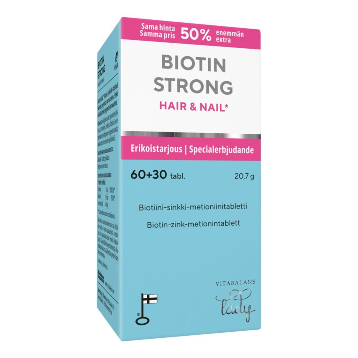 Kuva Vitabalans Biotin Strong Hair & Nail 60+30 tabl