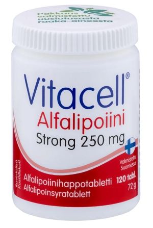 Kuva Vitacell Alfalipoiini Strong 250 mg 120 tabl.
