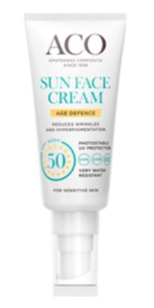 ACO Sun Face Cream Age Defence SPF50 hajusteeton 40ml