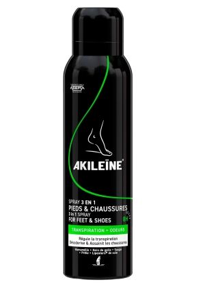 Akileine Black Spray 3-in-1 antiseptinen ja antibakteerinen spray jaloille 150 ml