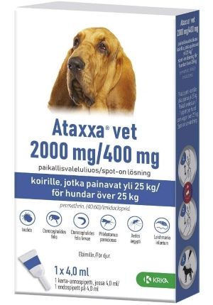 Ataxxa vet 2000 mg / 400 mg 1 x 4 ml paikallisvaleluliuos