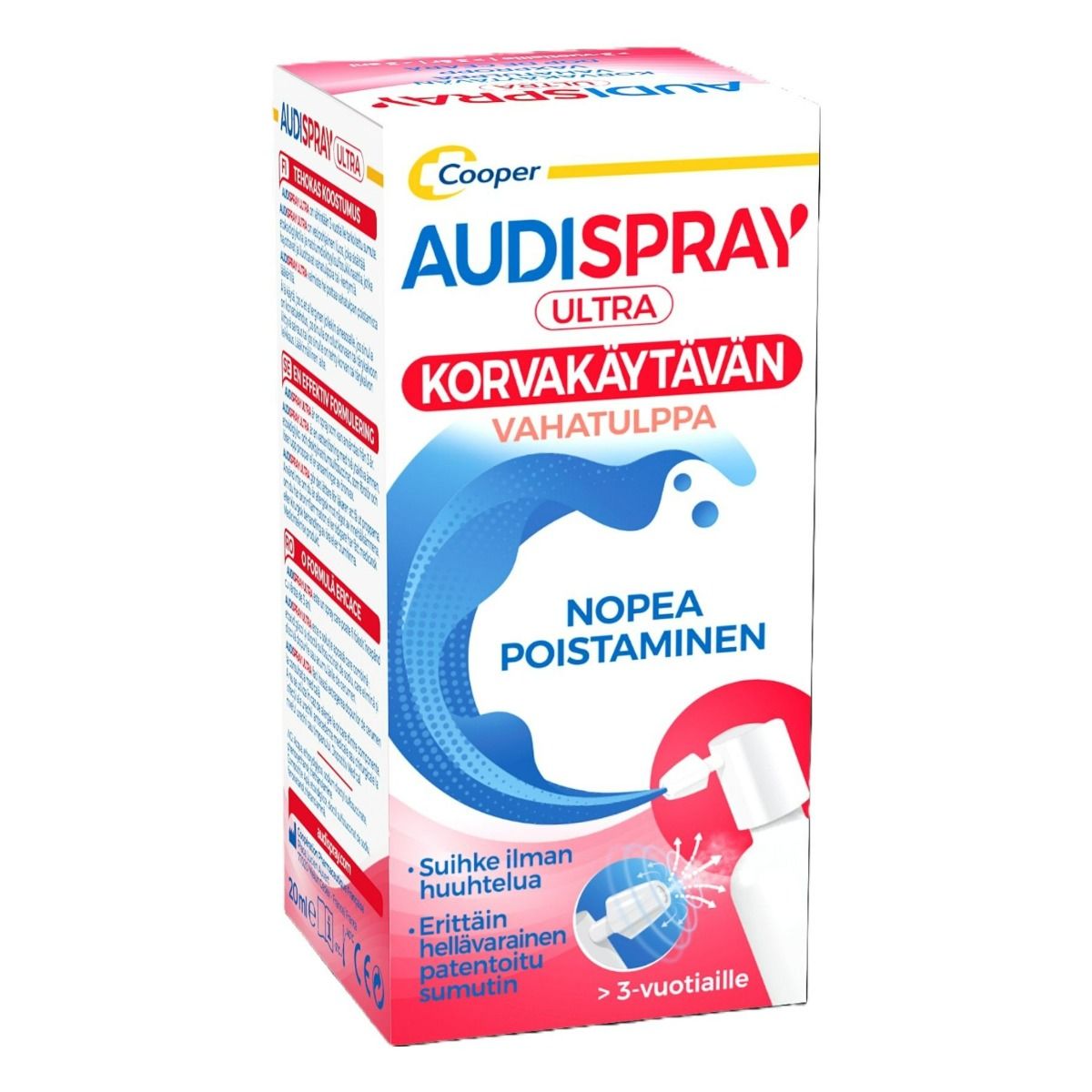 Audispray Ultra Korvien puhdistussuihke 20 ml