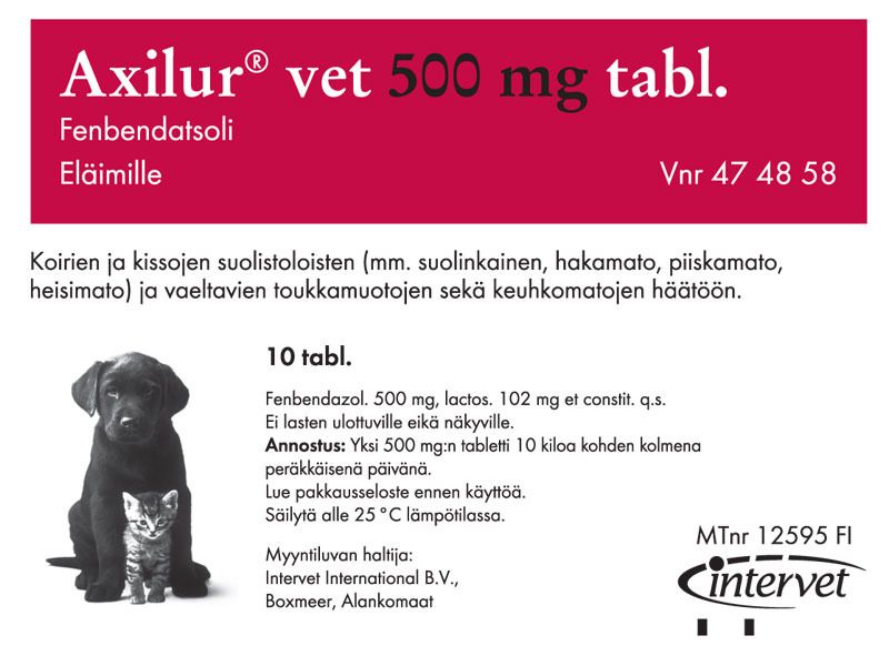 AXILUR 500 mg 10  vet tablettia