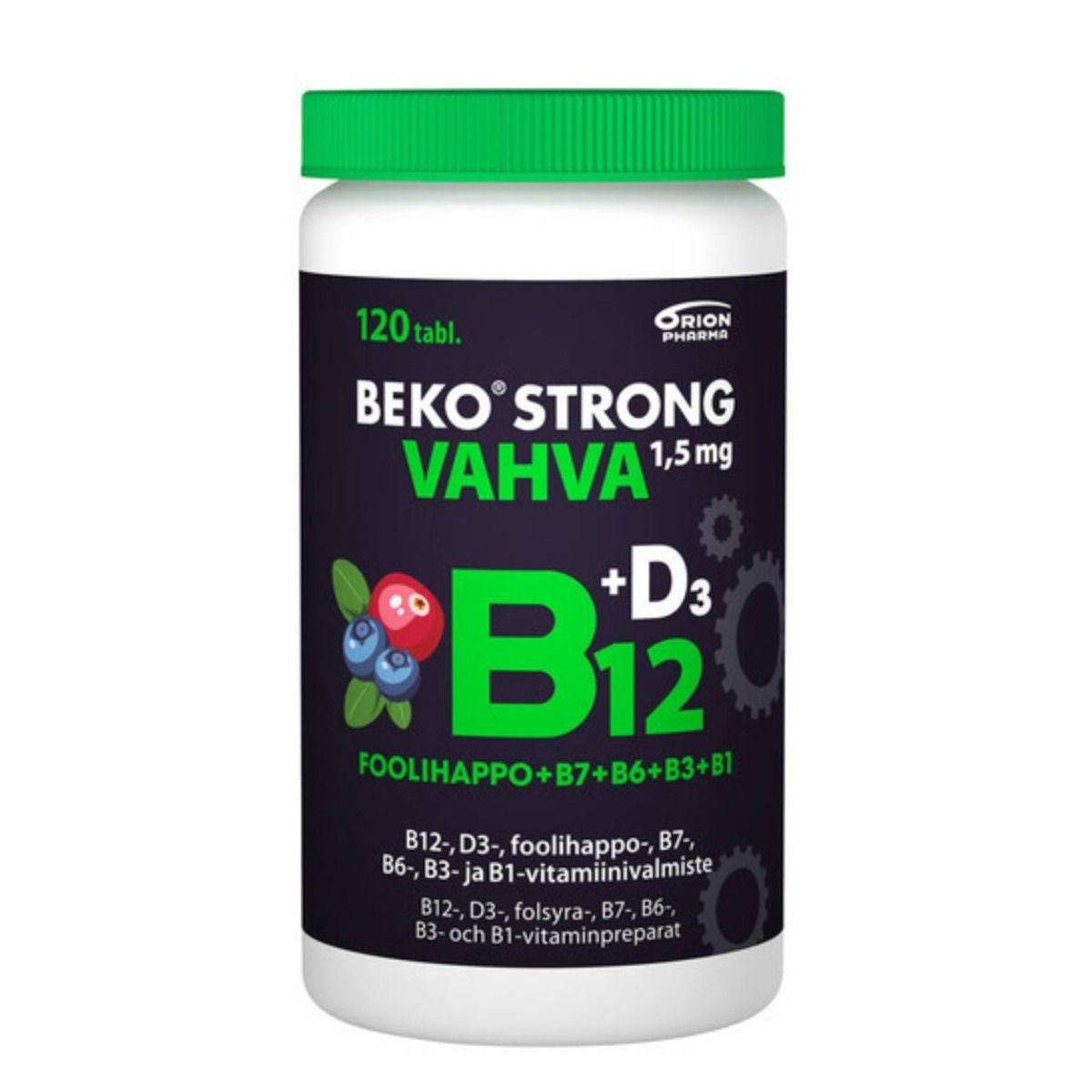 Beko Strong B12 VAHVA 1,5 mg mustikka-karpalo 120 purutabl