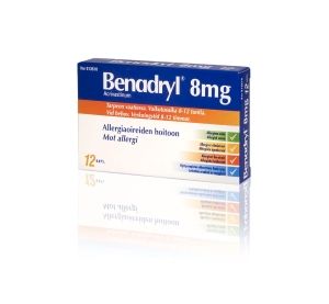 BENADRYL 8 mg 12 fol kaps, kova