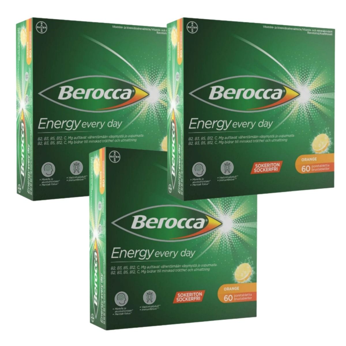 Berocca Energy Orange poretabletti 60 kpl x4 NELOSPAKKAUS