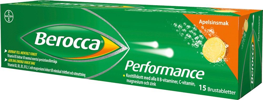 Berocca Performance Appelsiini, tabletti, 15 kpl