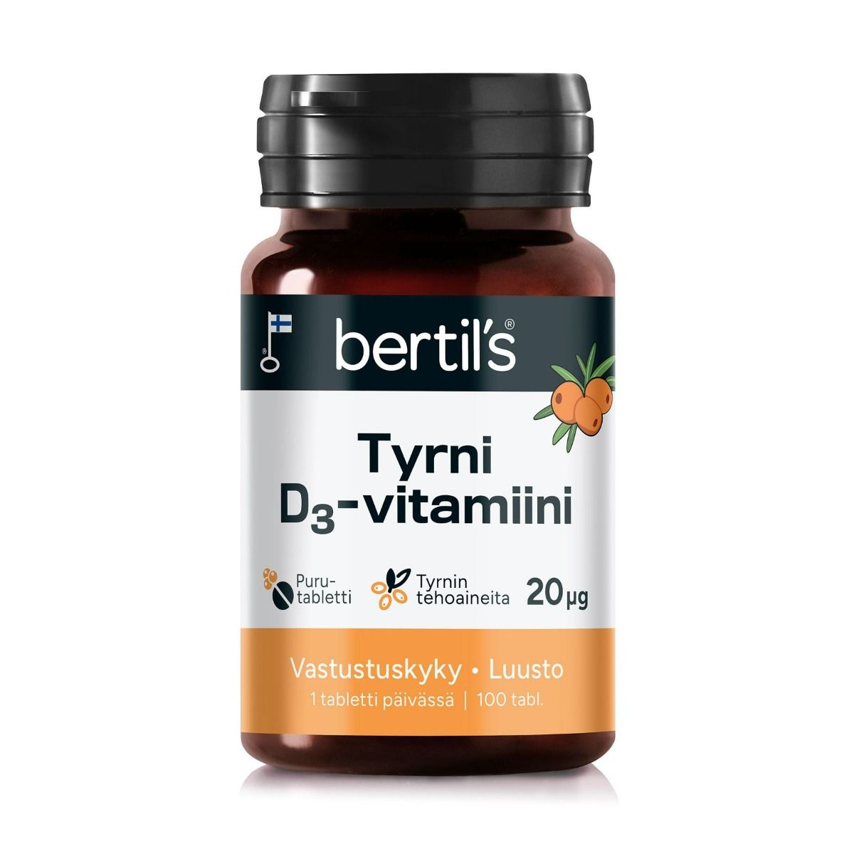 bertil's D-vitamiini 20 µg Tyrni 100 tabl.