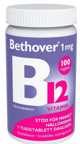 Bethover B-12 vitamin 1 mg, 100 tuggtabletter