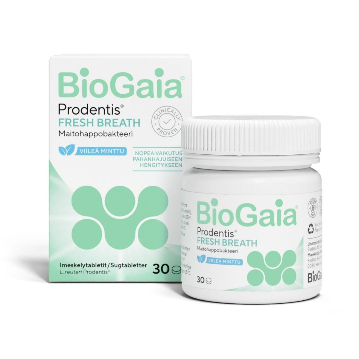 BioGaia Prodentis FRESH BREATH maitohappobakteeri-sinkkivalmiste 30 tabl