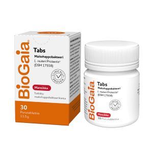 BioGaia Tabs Mansikka maitohappobakteerivalmiste 30 tablettia