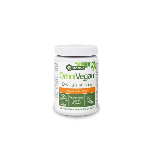 Bioteekki OmniVegan D-vitamiini 75 mikrog, 60 kaps.