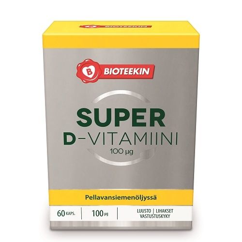 Bioteekki Super D-vitamiini 100 µg 60 kaps.