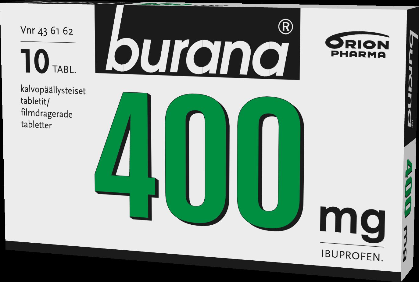 BURANA 400 mg 10 kpl tablettia, kalvopääll