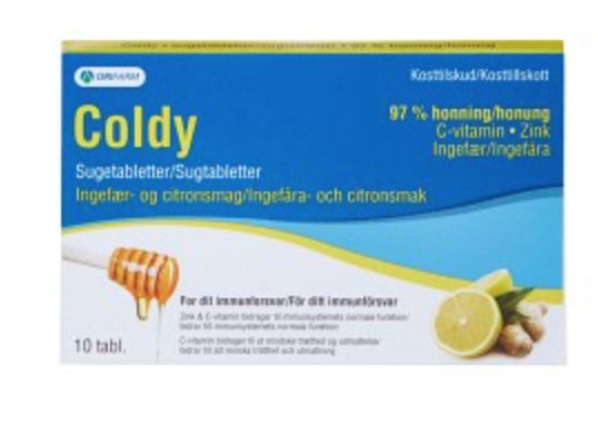Coldy Sugtabletter Ingefära & Citron, 10 st