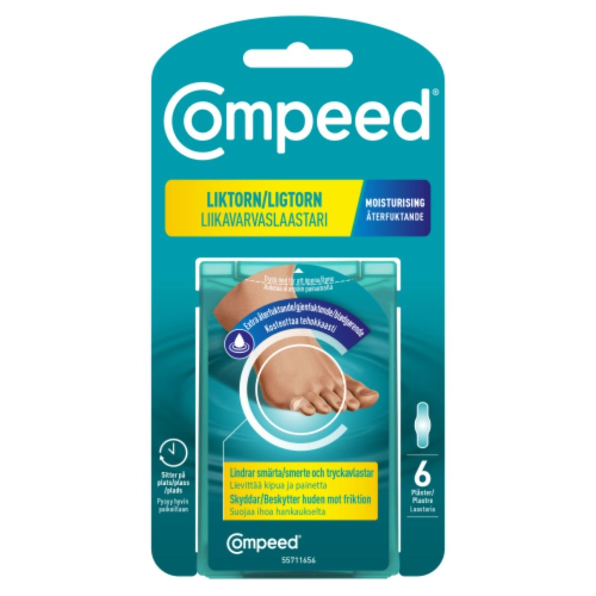 Compeed liikavarvaslaastari kosteuttava 6 kpl
