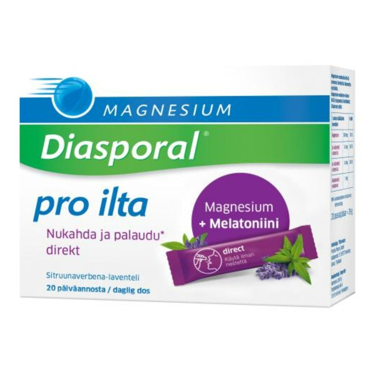 Diasporal magnesium pro ilta Direkt 20 kpl