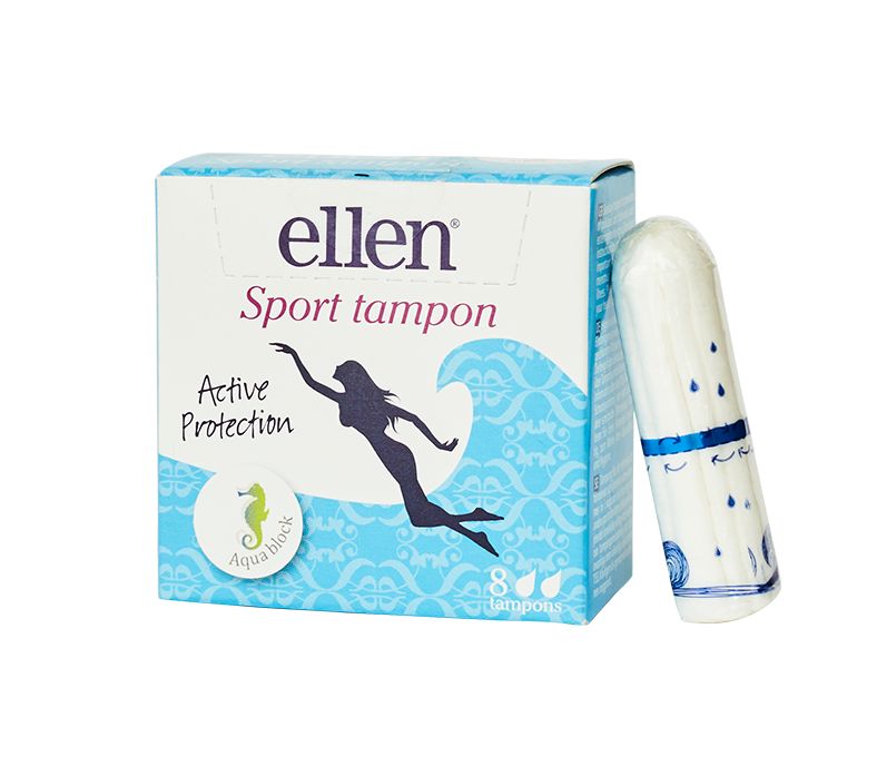 Ellen Sport tampong med Aqua block, 8 st