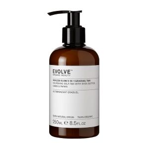 Evolve Organic Beauty Sunless Glow 3-in-1 Gradual Tan Itseruskettava Vartalovoide 250ml 