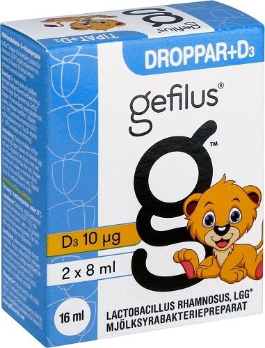 Gefilus Tipat+D3 maitohappobakteerivalmiste, 2 x 8 ml