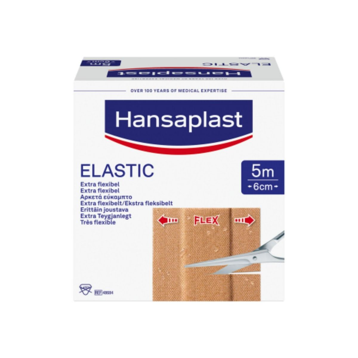 Hansaplast Elastic leikattava 5 m x 6 cm 1 kpl