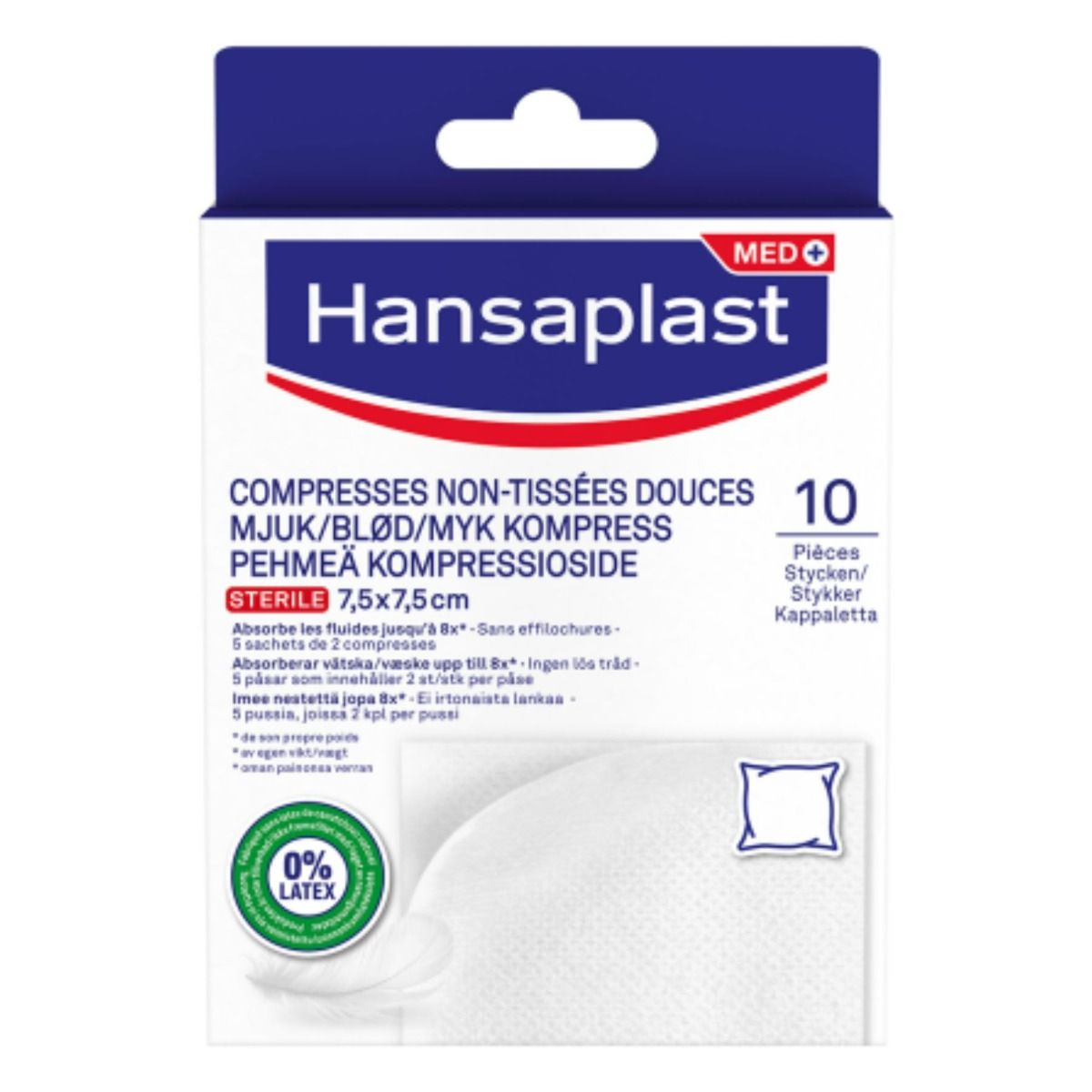 Hansaplast Soft Compress à 7,5 x 7,5 cm 10 kpl