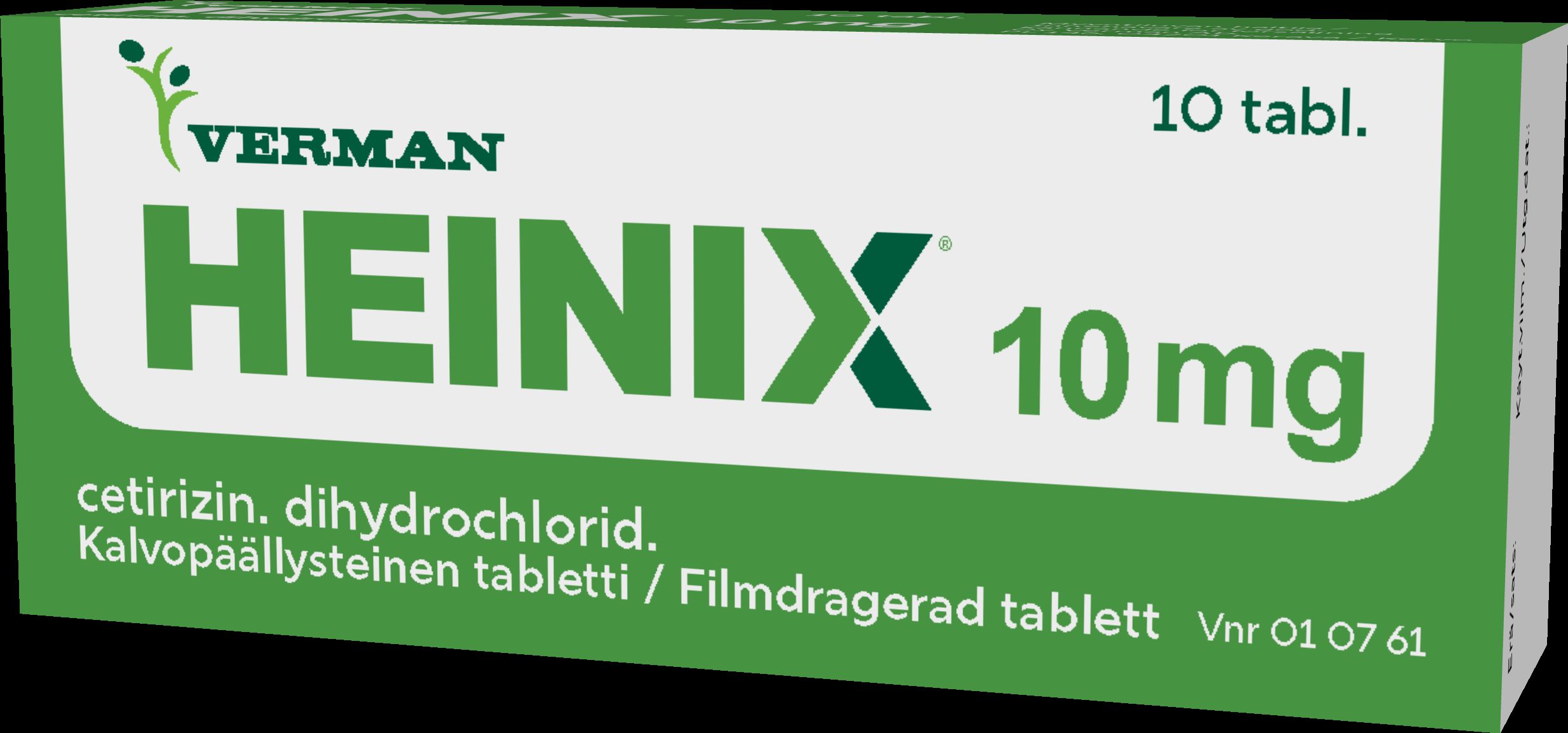 HEINIX 10 mg 10  tablettia, kalvopääll