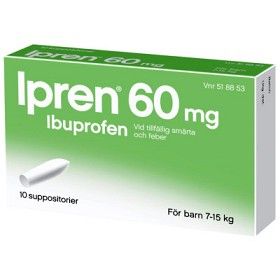 Ipren suppositorier 60 mg, 10 st