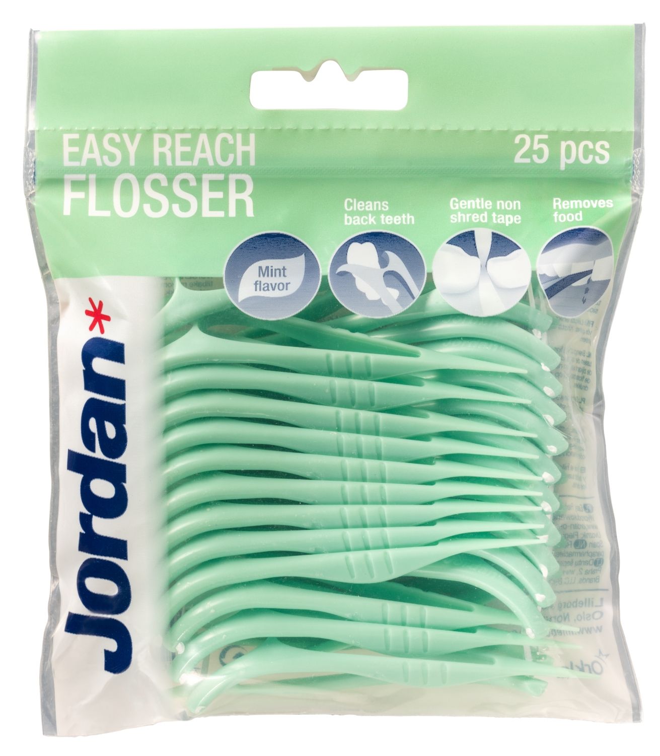 Jordan Easy Reach Flosser hammaslankain, 25 kpl 