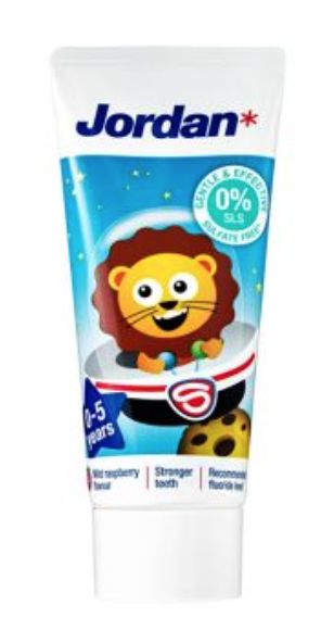 Jordan Kids 0-5 v mieto mansikan makuinen hammastahna, 50 ml 