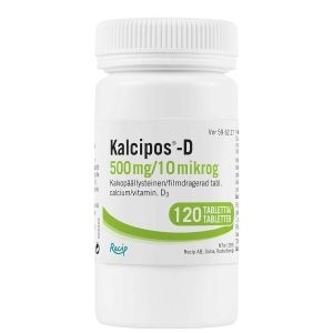 KALCIPOS-D 500 mg/10 mikrog 120 kpl tabl, kalvopääll
