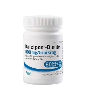 KALCIPOS-D MITE 500 mg/5 mikrog 60 kpl tabl, kalvopääll