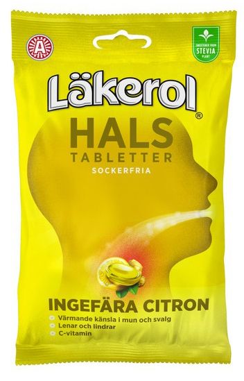 Läkerol Hals Ingefära Citron, 65 g