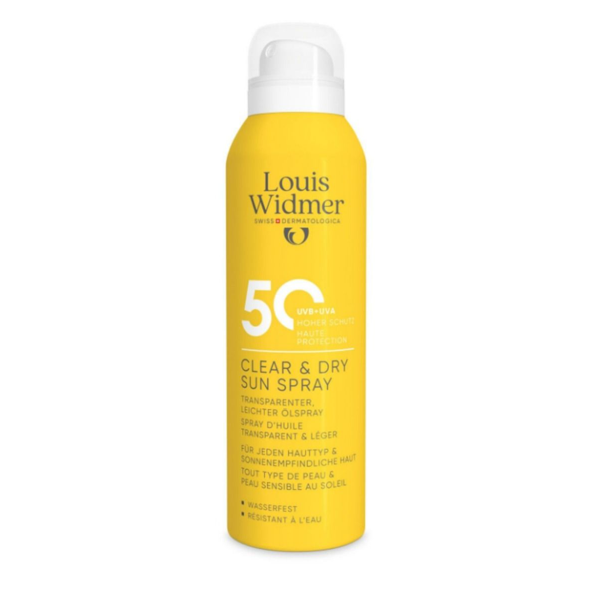 Louis Widmer Clear & Dry Sun Spray SPF50 Hajusteeton 200 ml