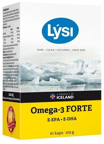 Lysi Omega-3 Forte kalaöljykapseli, 80 kaps.