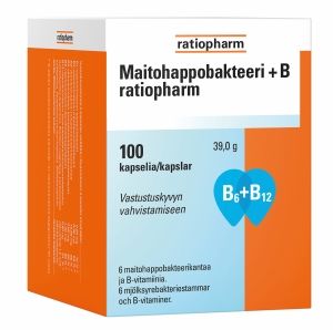 Ratiopharm Maitohappobakteeri + B 100 kapselia