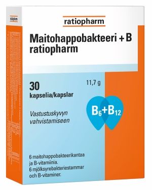Ratiopharm Maitohappobakteeri + B 30 kapselia