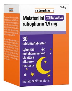 Ratiopharm Melatoniini Extra Vahva 1,9 mg 30 tablettia