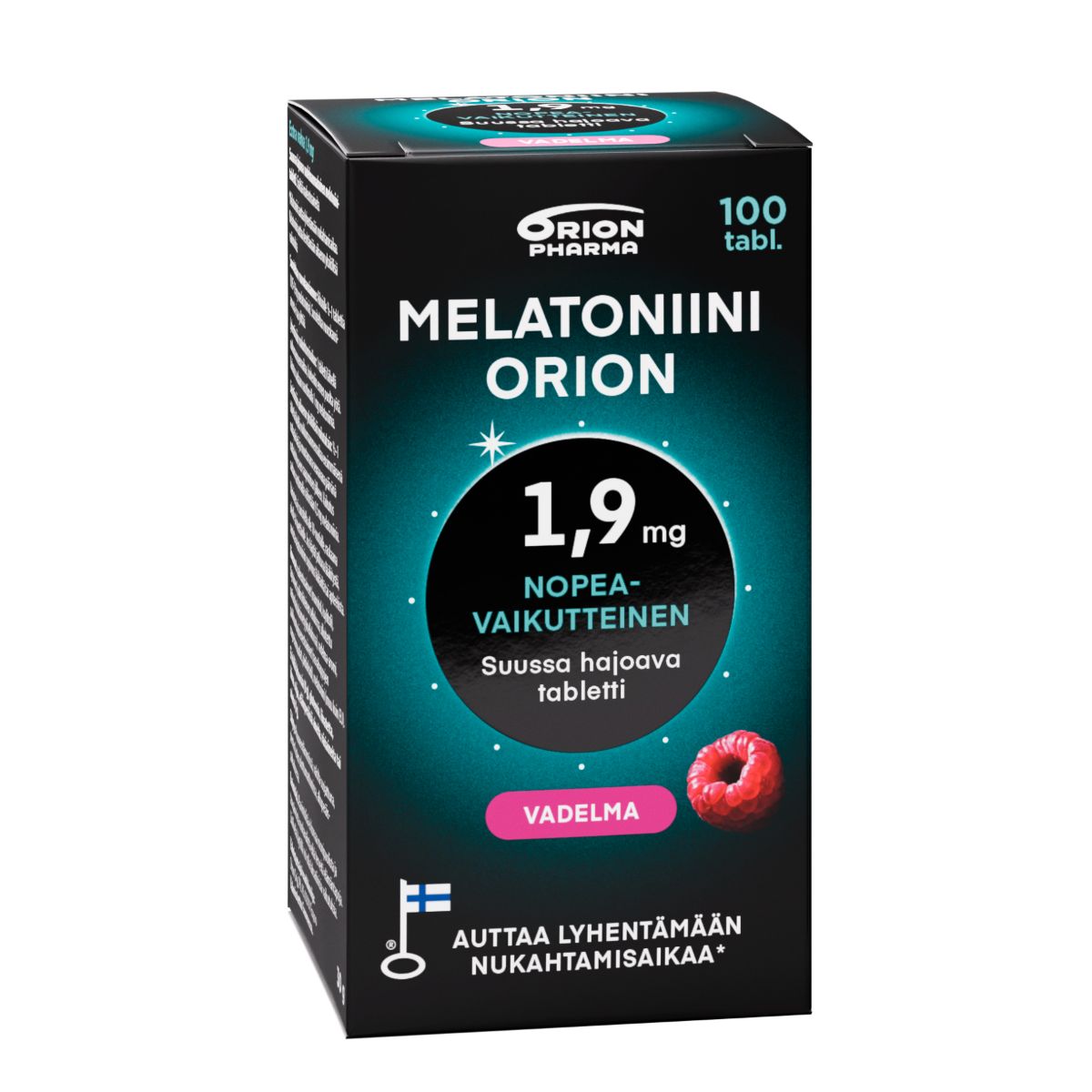 Melatoniini Orion 1,9 mg vadelma suussa hajoava tabletti 100 tabl