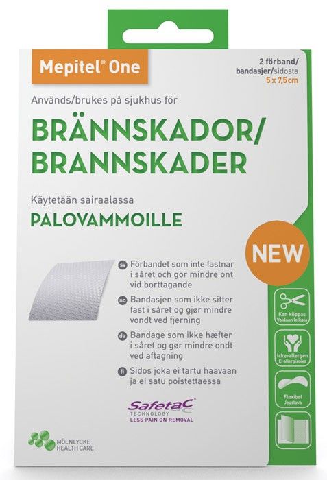Mepitel One haavan kontaktipinta 5 x 7,5 cm, 2 kpl