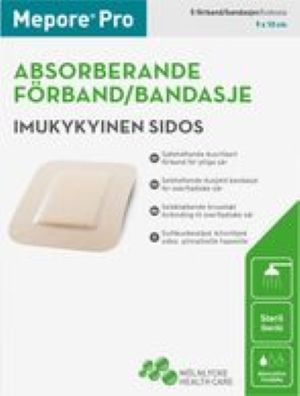 Mepore kiinnittyvä sidos 9x10 cm 5 kpl