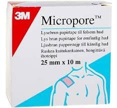  Micropore kuitukangashaavateippi ruskea 2,5cm x 10m
