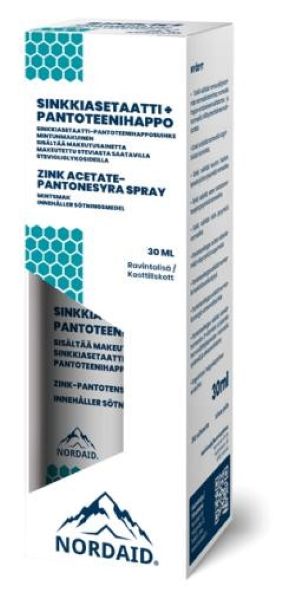 Nordaid Sinkkiasetaatti-pantoteenihapposuihke 30 ml