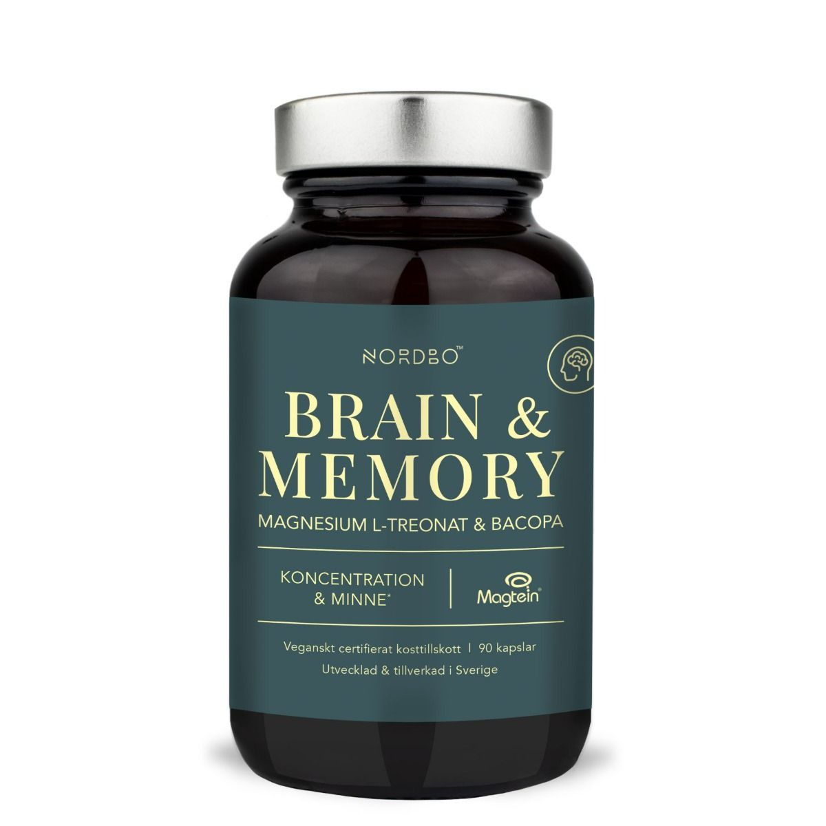 Nordbo Brain & Memory Magnesium ravintolisä muistille ja keskittymiskyvylle 90 kaps