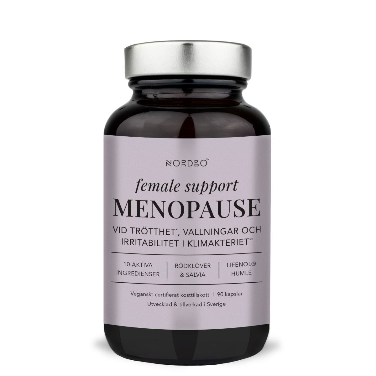 Nordbo Female Support Menopause ravintolisä, joka on kehitetty vaihdevuosi-ikäisille naisille 90 kaps