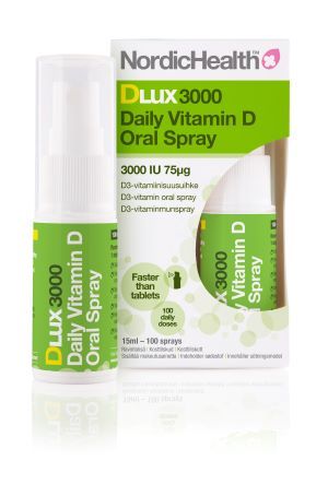 Nordic Health DLux 3000 D3 -suusuihke 75 mikrog 15 ml