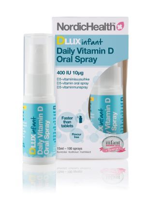 Nordic Health DLux Infant D3 -suusuihke 10 mikrog 15 ml