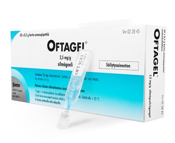 OFTAGEL 2,5 mg/g 120x0,5 g silmägeeli, kerta-annospakkaus