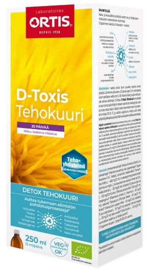 Ortis D-Toxis Detox Tehokuuri Vadelma Luomu 250 ml
