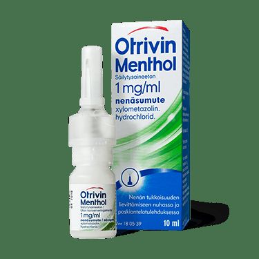 OTRIVIN MENTHOL SÄILYTYSAINEETON 1 mg/ml 10 ml nenäsumute, liuos, Khone-pumppu